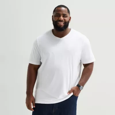 St. John's Bay Super Soft Mens V Neck Short Sleeve Quick Dry Big and Tall T-Shirt