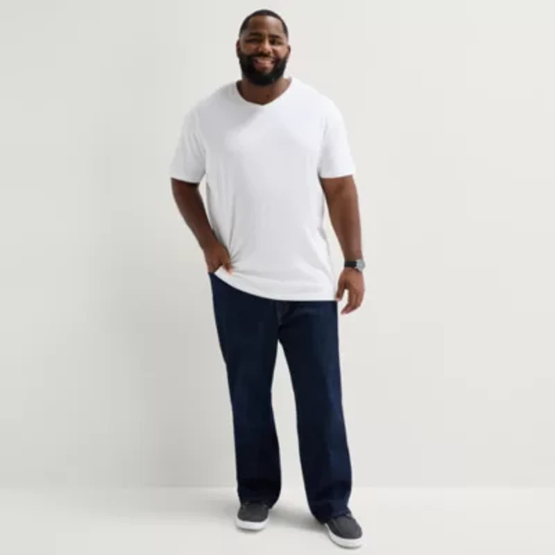 St. John's Bay Super Soft Mens V Neck Short Sleeve Quick Dry Big and Tall T-Shirt