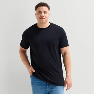 St. John's Bay Super Soft Pocket Mens Crew Neck Short Sleeve Quick Dry Big and Tall T-Shirt