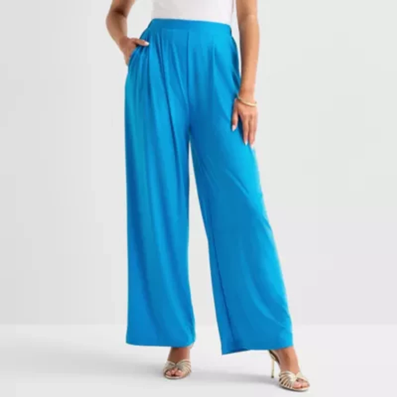 Bold Elements Womens Wide Leg Pleated Pant