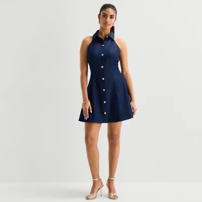 Bold Elements Womens Sleeveless Fit + Flare Dress