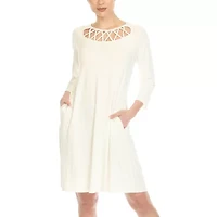 White Mark Womens 3/4 Sleeve Swing Dresses