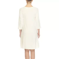 White Mark Womens 3/4 Sleeve Swing Dresses