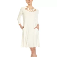 White Mark Womens 3/4 Sleeve Swing Dresses