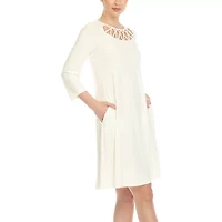 White Mark Womens 3/4 Sleeve Swing Dresses
