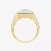 (I / Si2) Mens 1 CT. T.W. Lab Grown Diamond 10K Two Tone Gold Round Fashion Ring