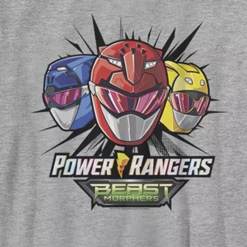 Little & Big Kid Boys Crew Neck Short Sleeve Slim Fit Power Rangers Graphic T-Shirt
