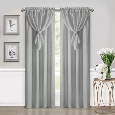 Achim Allegra Rod Pocket Light-Filtering Single Curtain Panel