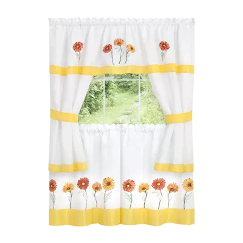 Achim Gerbera 3-pc. Rod Pocket Window Tier
