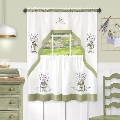 Achim Lavender 3-pc. Rod Pocket Window Tier