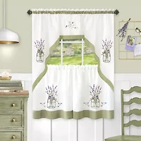 Achim Lavender 3-pc. Rod Pocket Window Tier