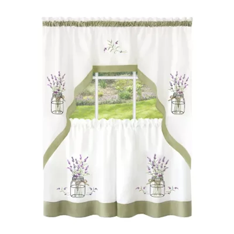 Achim Lavender 3-pc. Rod Pocket Window Tier