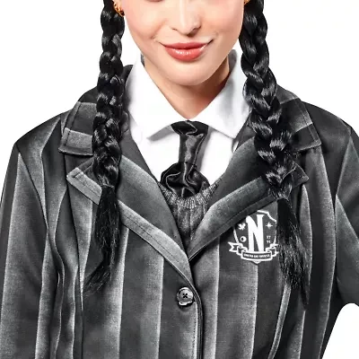Womens The Addams Family Wednesday Addams Wig Costume Accessory