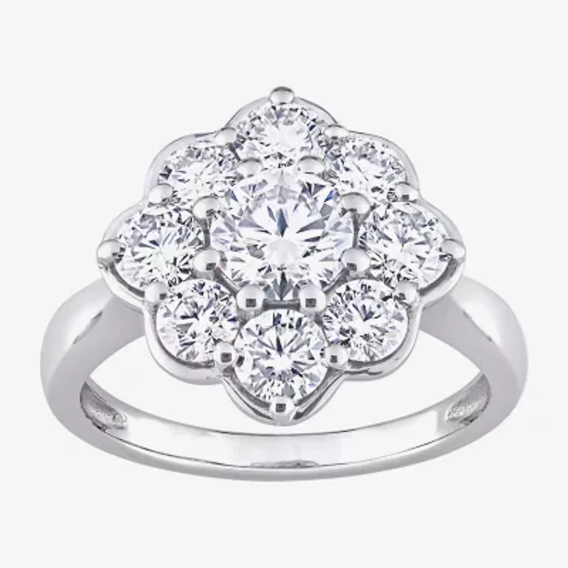 Womens 2 CT. T.W. Lab Created White Moissanite 10K Gold Engagement Ring