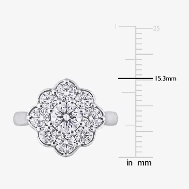 Womens 2 CT. T.W. Lab Created White Moissanite 10K Gold Engagement Ring