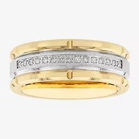 Mens 8MM 1/8 CT. T.W. Natural White Diamond Tungsten Wedding Band