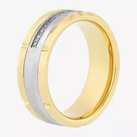Mens 8MM 1/8 CT. T.W. Natural White Diamond Tungsten Wedding Band