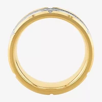 Mens 8MM 1/8 CT. T.W. Natural White Diamond Tungsten Wedding Band