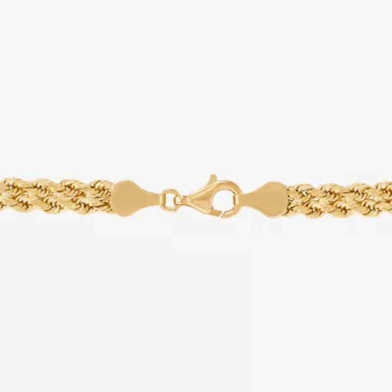 10K Gold  4.9mm 7.25" Double Rope Bracelet