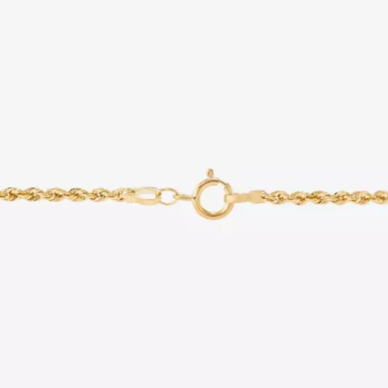 Womens 14K Gold Hollow Heart 7 Inch Link Bracelet