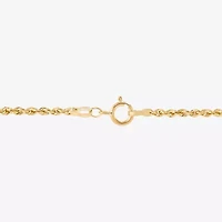 Womens 14K Gold Hollow Heart 7 Inch Link Bracelet