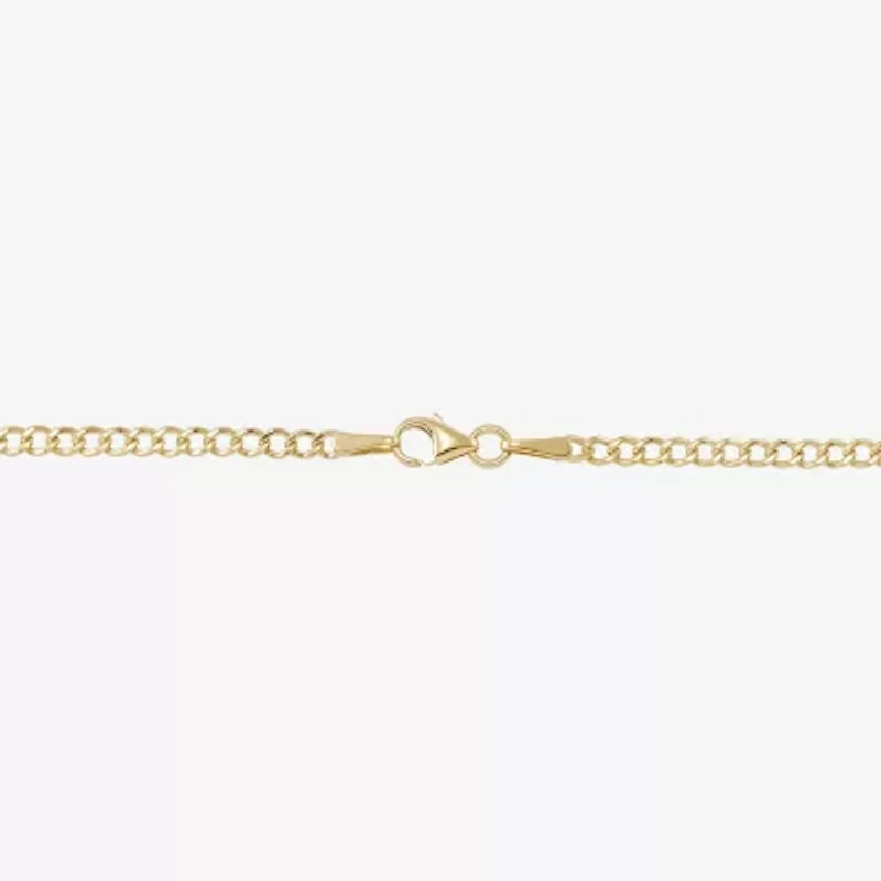 Womens 14K Gold Hollow Heart Link Bracelet
