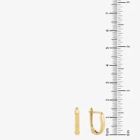 Womens 14K Gold 14mm Round Hoop Earrings