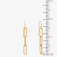 Made in Italy Womens 14K Gold Paperclip Drop Earrings