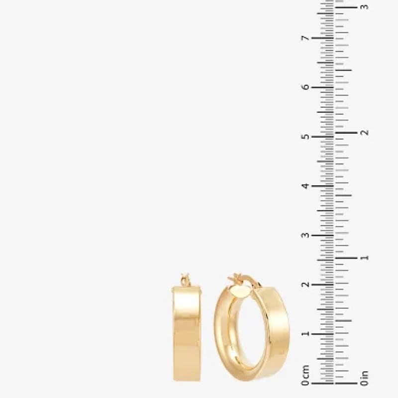 Made in Italy Womens 14K Gold 15mm Hoop Earrings