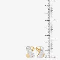 Made in Italy 14K Two Tone Gold 15mm Stud Earrings