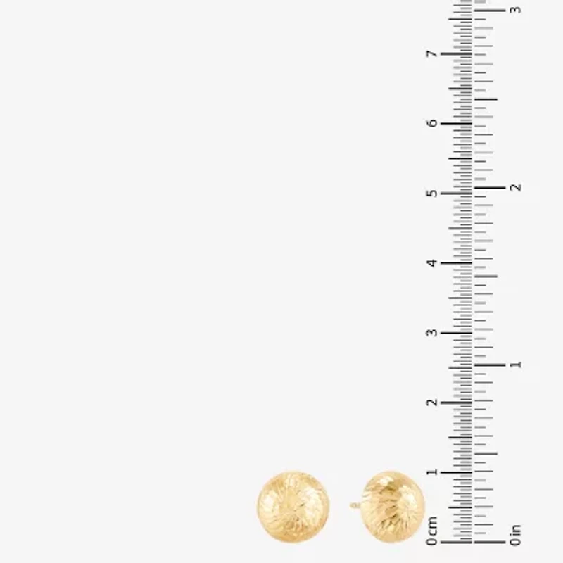 14K Gold 10mm Dome Stud Earrings