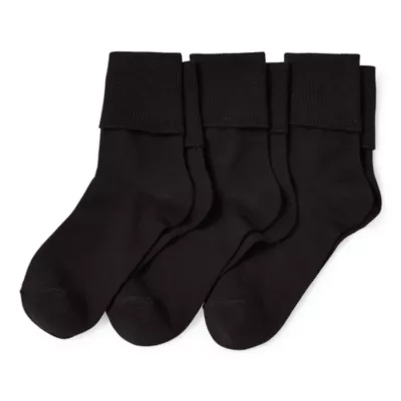 Mixit Everyday Essential Womens 3 Pair Turncuff Socks