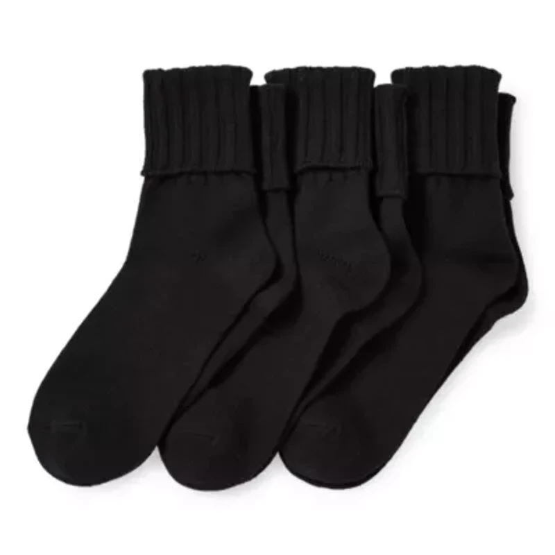 Mixit Essentials Thick Rib Womens 3 Pair Turncuff Socks