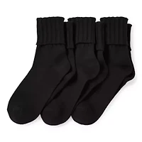 Mixit Essentials Thick Rib Womens 3 Pair Turncuff Socks