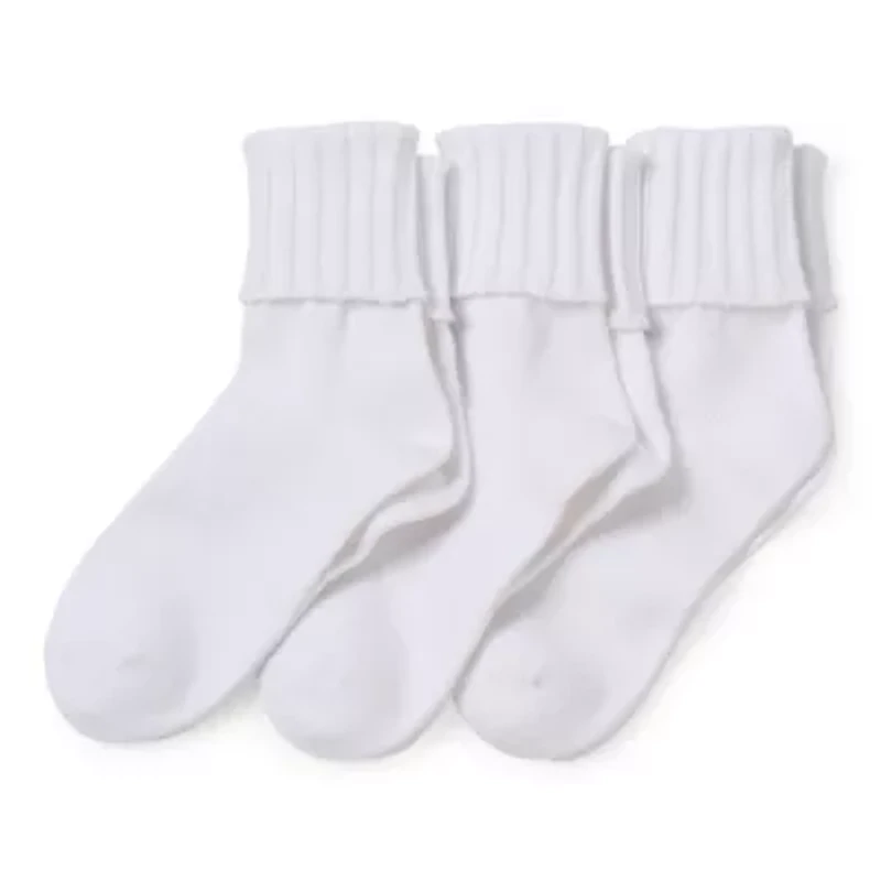 Mixit Essentials Thick Rib Womens 3 Pair Turncuff Socks