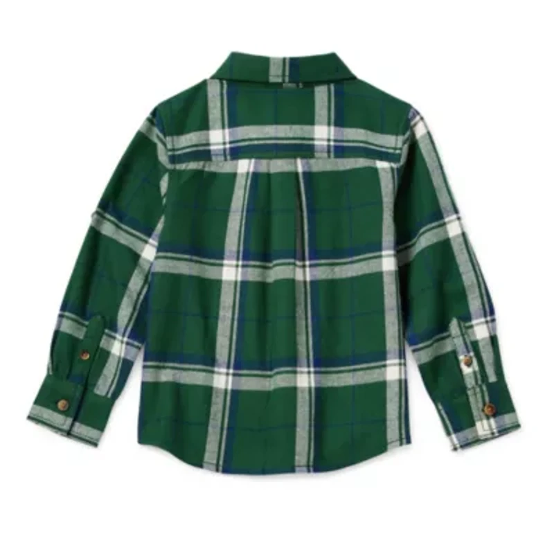 Okie Dokie Toddler & Little Boys Long Sleeve Regular Fit Flannel Shirt