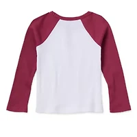 Okie Dokie Toddler & Little Girls Crew Neck Long Sleeve Regular Fit Graphic T-Shirt