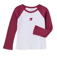 Okie Dokie Toddler & Little Girls Crew Neck Long Sleeve Regular Fit Graphic T-Shirt