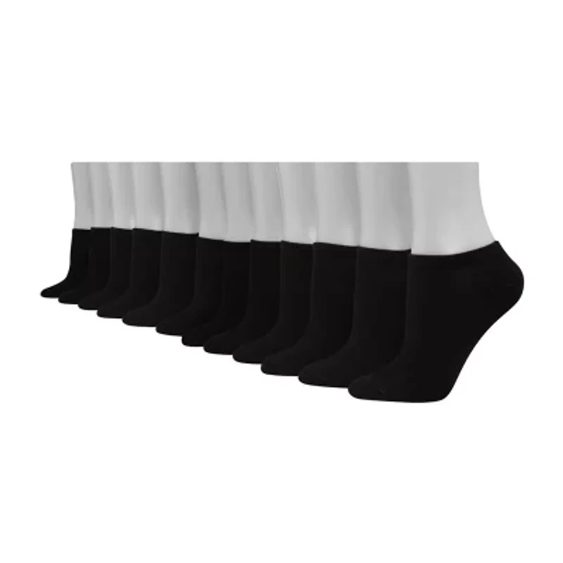 Hanes Lightweight Womens Multi-Pack 12 Pair Plus Tall Liner Socks