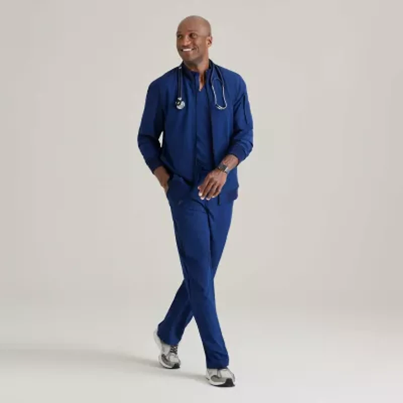 Barco One Bow883 Amplify 3-Pocket Stand-Up Collar Warm-Up Mens Big and Tall Moisture Wicking Scrub Jackets