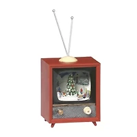 Roman 5.75in Musical Led Skaters Tv Christmas Snow Globe