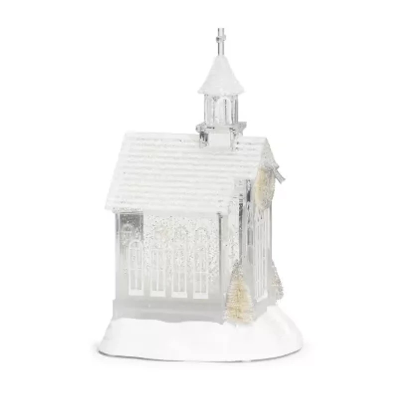 Roman 10.25in Led Swirl White Church Christmas Tabletop Decor