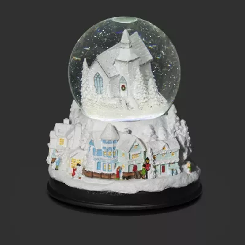 Roman 6.3in Musical Led Swirl Church Plays Music Christmas Tabletop Decor