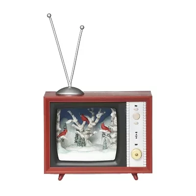 Roman 5in Lighted Musical Forest Tv Christmas Snow Globe