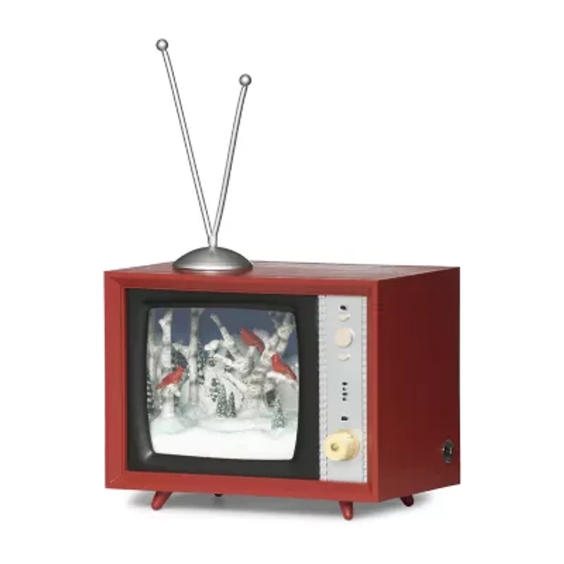 Roman 5in Lighted Musical Forest Tv Christmas Snow Globe
