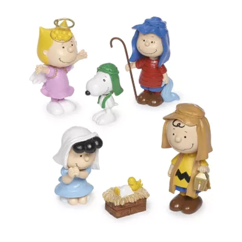Roman 3.5in Set Of Pageant 6-pc. Peanuts Christmas Tabletop Decor