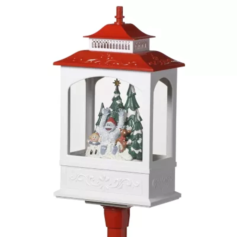 Roman 49in Musical Rudolph Snow Lantern Plays Music Christmas Tabletop Decor