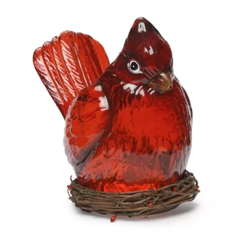 Roman 8.75in Lighted Swirl Cardinal Christmas Tabletop Decor