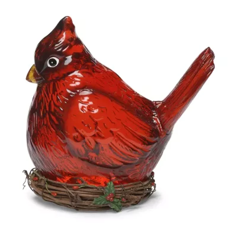 Roman 8.75in Lighted Swirl Cardinal Christmas Tabletop Decor