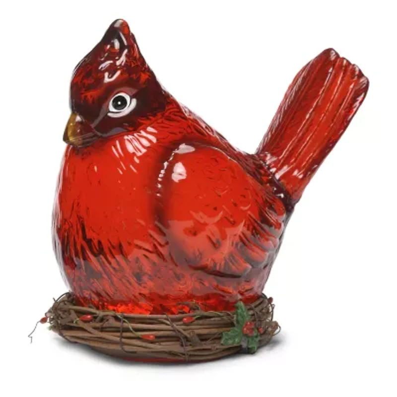 Roman 8.75in Lighted Swirl Cardinal Christmas Tabletop Decor